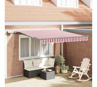 Gecheer Tenda Retrattile Manuale con LED a Strisce Rosse e Bianche 350x250 cmLetti moderni
