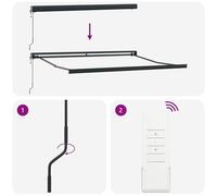 Gecheer Tendalino Retrattile Automatico Arancione e Marrone 350x250 cmTenda Sole con LED