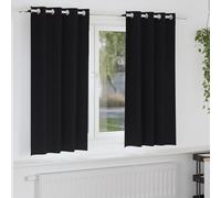 Gecheer Tende con tende 2 pcs Nero 175 x 140 cm PoliestereTenda a rullo in per interni