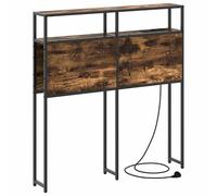 Gecheer Testata contenitore, design rettangolare elegante, 75 cm, legno multistrato e metallo, finitura liscia per camera da letto moderna