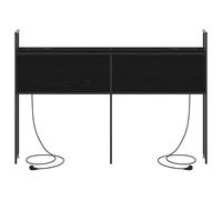 Gecheer Testata contenitore Rovere nero 150 cm Legno multistratoTestiera Letto Velluto