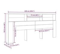 Gecheer Testata del letto rovere artigianale 220 x 19 x 101.5 cmTestiera Letto Velluto