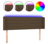 Gecheer Testiera a LED Marrone Scuro 147x16x78/88 cm in Tessutotestiera stile hotel