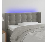 Gecheer Testiera a LED,Testiera,Spalliera,Testata,per Letto,Matrimoniale,Moderna,Testiera imbottita,Spalliera Letto,Testata Letto,Singolo,Matrimoniale,Testiera in Velluto,Grigio Chiaro 93x16x78/88 cm