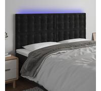 Gecheer Testiera a LED,Testiera,Spalliera,Testata,per Letto,Matrimoniale,Testiera imbottita,Spalliera Letto,Testata Letto,Singolo,Matrimoniale,Testiera in Velluto,Moderna,Nera 180x5x118/128 cm
