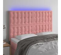 Gecheer Testiera a LED,Testiera,Spalliera,Testata,per Letto,Matrimoniale,Testiera imbottita,Spalliera Letto,Testata Letto,Singolo,Matrimoniale,Testiera in Velluto,Moderna,Rosa 144x5x118/128 cm
