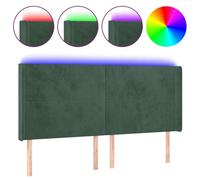 Gecheer Testiera a LED Verde Scuro 203x16x118/128 cm in VellutoTestiera Letto Velluto