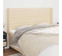 Gecheer Testiera ad Orecchio Crema 183x16x118/128 cm in Tessutomoderno con doghe