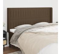 Gecheer Testiera ad Orecchio Marrone Scuro 183x16x118/128 cm in TessutoTestiera Letto Velluto