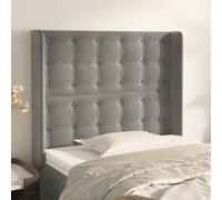 Gecheer Testiera ad Orecchio,Testiera,Spalliera,Testata,per Letto,Matrimoniale,Testiera imbottita,Spalliera Letto,Testata Letto,Singolo,Matrimoniale,Moderna,Grigio Chiaro 103x16x118/128 cm in Velluto