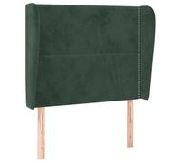Gecheer Testiera ad Orecchio Verde Scuro 103x23x118/128cm in VellutoTestiera Alta Tessuto