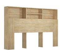 Gecheer Testiera per Letto,Matrimoniale,Moderna,con Scomparti,Cotenitore,in Multistrato,Rovere Sonoma,160x18,5x104,5 cm,Testata Letto,Matrimoniale,Spalliera Letto Matrimoniale,con Contenitore