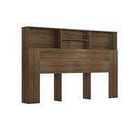 Gecheer Testiera per Letto,Matrimoniale,Moderna,con Scomparti,Cotenitore,in Truciolato,Rovere Marrone,160x18,5x104,5 cm,Testata Letto,Matrimoniale,Spalliera Letto Matrimoniale,con Contenitore