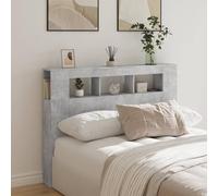 Gecheer Testiera per Letto,Singolo,Moderna,con Cotenitore,Scomparti,in Multistrato,Grigio Cemento,140x18,5x104,5 cm,Testata Letto,Singolo,Spalliera Letto Singolo,con Contenitore