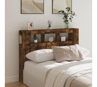 Gecheer Testiera per Letto,Singolo,Moderna,con Cotenitore,Scomparti,in Multistrato,Rovere Fumo,140x18,5x104,5 cm,Testata letto,Singolo,Spalliera Letto Singolo,con Contenitore