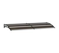 Gecheer Tettoria per Porta in Policarbonato Nero con Staffe Nere e Barre in Alluminio, Resistente alle Intemperie per Ingresso, 240x75 cm 144826