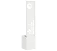 Gecheer Vaso da Giardino con Pannello Decorativo Bianco 32 x 140 cmVaso Pannello Decorativo