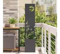Gecheer Vaso da Giardino con Pannello Decorativo Nero 32 x 140 cmFioriera Bianca Moderna
