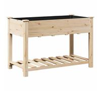Gecheer Vaso da giardino con scaffale, forma rettangolare, finitura rustica, legno di abete, 115 x 59 x 76.5 cm, ripiano per materiale da giardinaggio, per giardini e terrazze
