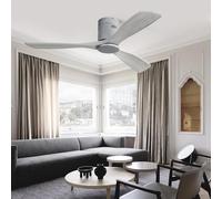 Gecheer Ventilatore da Soffitto a Incasso, Motore CC Silenzioso 52 Pollici 3 Pale Legno, Telecomando per Soggiorno Camera da Letto Cucina