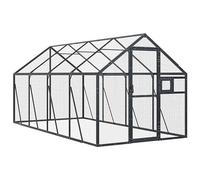 Gecheer Voliera,Grande,da Giardino,per Esterno,in Alluminio,Antracite,179x400x185 cm,Gabbia Grande per Uccelli da Giardino per Esterno in Alluminio,Gabbia per Pappagalli,da Esterno,Voliera da Esterno