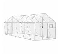 Gecheer Voliera,Grande,da Giardino,per Esterno,in Alluminio,Argento,179x600x185 cm,Gabbia Grande per Uccelli da Giardino per Esterno in Alluminio,Gabbia per Pappagalli,da Esterno,Voliera da Esterno
