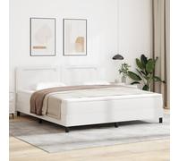 GecheerLetto box spring con materasso bianco super king in finta pelle