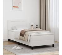 GecheerLetto con Box Spring e Materasso Bianco 90x200 cm in Similpelle