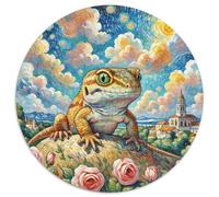 Gecko 1000 Teile Schwieriges Großes Stressabbau-Spielzeug Animali Rundes Puzzle Erwachsene Anspruchsvoll Pädagogisches Geburtstagsgeschenk 1000pcs (67.5x67.5cm)