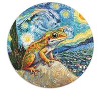 Gecko 1000 Teile Schwieriges Großes Stressabbau-Spielzeug Animali Rundes Puzzle Geeignet Ab 12 Jahren Pädagogisches Geburtstagsgeschenk 1000pcs (67.5x67.5cm)
