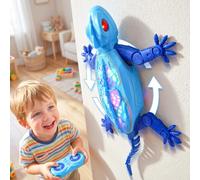 Gecko blu da arrampicata, lucertola telecomandata ricaricabile con illuminazione LED colorata, giocattolo robot telecomandato con forma bionica realistica, regalo di compleanno per bambini