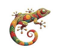 Gecko, decorazione da parete colorata in metallo, per interni ed esterni, realizzata a mano, casa, giardino