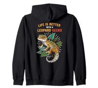 Gecko Life is Better with A Leopard Gecko, Simpatico Animale da Donna Felpa con Cappuccio