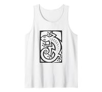 Gecko Linocut Style Minimalista Animal Art Canotta
