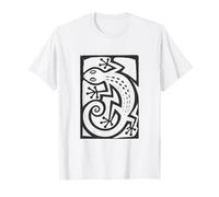 Gecko Linocut Style Minimalista Animal Art Maglietta