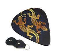 Gecko Lizards Plettri per chitarra con stampa di lucertole, 6 pezzi, per chitarra acustica, elettrica, basso, chitarra acustica, ukulele, sottile, medio, spesso, set da 0,46 mm