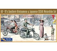 GECKO MODELS 1:35 60'S-70'S SOUTH VIETNAMESE & JAPANESE MOTORBIKE SET 35GM0127