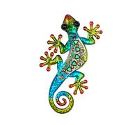 Gecko Muro Verde, Metallo e Vetro, Modello EXOTIK, H 21 cm