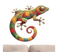 Gecko Wall Art Iron Gecko Sculpture, Outdoor Walls Decor, Waterproof Colorful Design, Metal Artwork, Indoor and Outdoor Decoration, Cortile, Patio, Garden Recinzione Ornament, 30 x 27,3 x 0,1 cm