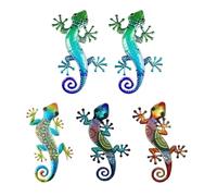 Gecko Wall Art Outdoor | Sculture da giardino con lucertola | Colorate statuette di animali anti-scolorimento statue ornamenti decorazione per patio, recinzione, cortile, casa, giardino, portico