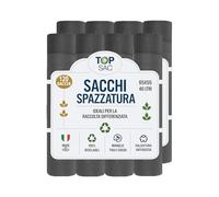 GECO Green ECOmmerce - 120 Sacchetti Spazzatura 40 Litri - 55x65 cm con Maniglie Tira e Chiudi | Buste Pattumiera per Raccolta Differenziata - Anti Goccia, Ultra Resistenti, Colore Nero