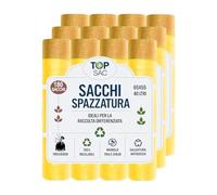 GECO Green ECOmmerce - 180 Sacchetti Spazzatura 40 Litri - 55x65 cm con Maniglie Tira e Chiudi | Buste Pattumiera per Raccolta Differenziata - Anti Goccia, Ultra Resistenti, Colore Giallo