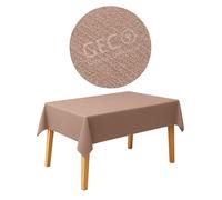 GECO Green ECOmmerce Tovaglia Quadrata Impermeabile 140x140 cm, Antimacchia Lavabile, Plastificata Effetto Tessuto, Retro Felpato Antiscivolo, Ideale per uso Interno ed Esterno (140x140 Marrone)