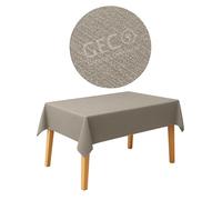 GECO Green ECOmmerce Tovaglia Quadrata Impermeabile 140x140 cm, Antimacchia Lavabile, Plastificata Effetto Tessuto, Retro Felpato Antiscivolo, Ideale per uso Interno ed Esterno (140x140 Beige)