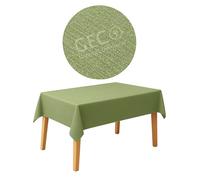 GECO Green ECOmmerce Tovaglia Rettangolare Impermeabile 120x160 cm, Antimacchia Lavabile, Plastificata Effetto Tessuto, Retro Felpato Antiscivolo, Ideale per uso Interno ed Esterno (120x160 Verde)