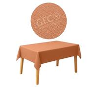 GECO Green ECOmmerce Tovaglia Rettangolare Impermeabile 120x160 cm, Antimacchia Lavabile, Plastificata Effetto Tessuto, Retro Felpato Antiscivolo, Ideale per uso Interno ed Esterno (120x160 Arancio)