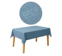 GECO Green ECOmmerce Tovaglia Rettangolare Impermeabile 120x190 cm, Antimacchia Lavabile, Plastificata Effetto Tessuto, Retro Felpato Antiscivolo, Ideale per uso Interno ed Esterno (120x190 Blu)