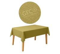 GECO Green ECOmmerce Tovaglia Rettangolare Impermeabile 120x250 cm, Antimacchia Lavabile, Plastificata Effetto Tessuto, Retro Felpato Antiscivolo, Ideale per uso Interno ed Esterno (120x250 Giallo)