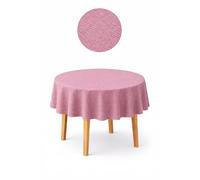 GECO Green ECOmmerce Tovaglia Rotonda Impermeabile Ø 160 cm, Antimacchia Lavabile, Plastificata Effetto Tessuto, Retro Felpato Antiscivolo, Ideale per uso Interno ed Esterno (Ø 160 Rosso)