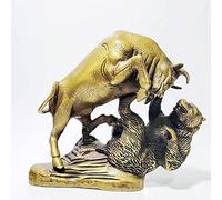 GECOKU Scultura di Toro di Wall Street, Statua di Toro e Orso Vintage, Statua di Bronzo di Combattimento di Orso e Bestiame per i Fan dei certificati azionari dei mercati finanziari dell'azienda-